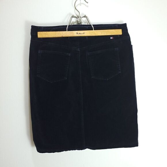 Tommy Hilfiger Stretch Velvet Denim Mini Skirt - Picture 3 of 11